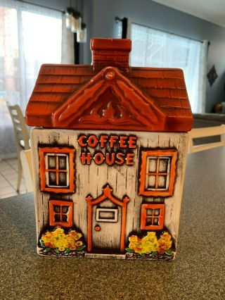 1977 Vintage - Judy Of California Pottery - Coffee House Ceramic Cookie Jar