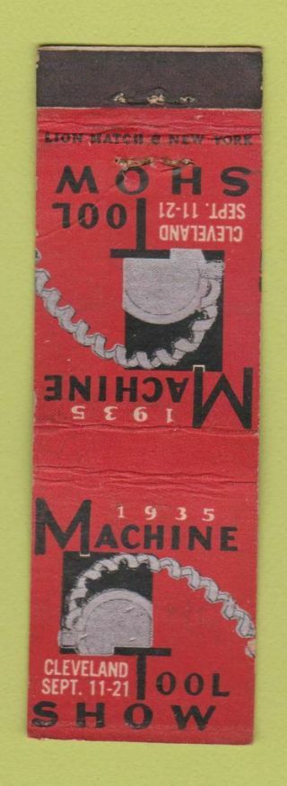 Matchbook Cover - Machine Tool Show Cleveland Oh 1937 Wear