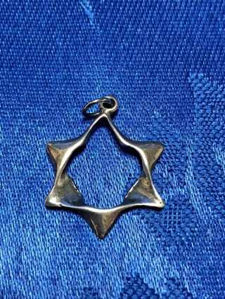 Sterling Silver Star Of David Pendant With Charm Judaica