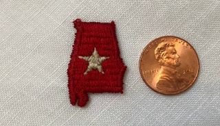 Vintage Small Alabama State Red Embroidered Patch Appliqué