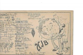 1925 2cjb Long Beach N.  Y.  Qsl Radio Card