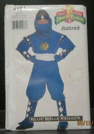Butterick Boys Costume Blue Power Ranger Sewing Pattern 4181 All Sizes