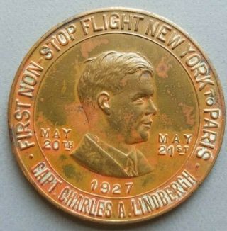 1927 Lucky Lindbergh Coin So Called Half Dollar Exonumia Aviation