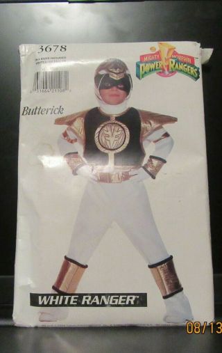 Butterick Boys Costume White Power Ranger Sewing Pattern 3678 All Sizes