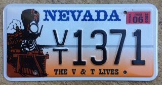2005 Nevada License Plate V&t Railroad Virginia City Truckee Train Graphic