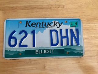 1999 Kentucky License Plate - Elliott County