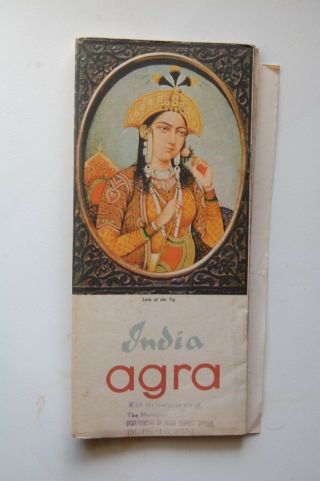 Vintage Tourist Travel Imformation Color Guide Brochure For Agra India 1966