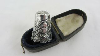 Vintage Mexican Hand Crafted Flowers Sterling Silver 925 Collectors Thimble