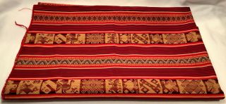 Handmade Guatemalan Thread Spun Table Cloth Or Throw Rug 51 " X 48 " - Unique