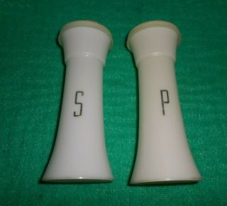 Vintage Tupperware White Salt & Pepper Shakers Large Hourglass 6 " Tall 718
