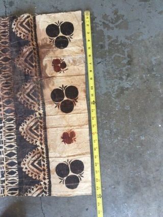 Polynesian/Fijian Masi Tapa Bark Cloth - Large Size - 43.  5 x 23.  5 inches 3
