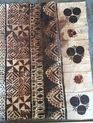 Polynesian/Fijian Masi Tapa Bark Cloth - Large Size - 43.  5 x 23.  5 inches 4