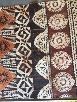 Polynesian/Fijian Masi Tapa Bark Cloth - Large Size - 43.  5 x 23.  5 inches 5