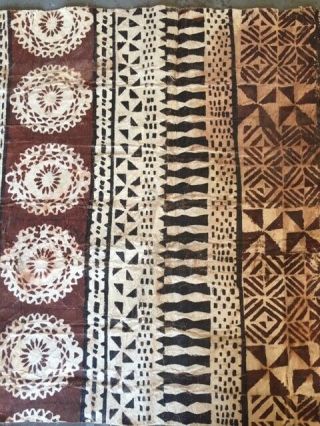 Polynesian/Fijian Masi Tapa Bark Cloth - Large Size - 43.  5 x 23.  5 inches 6