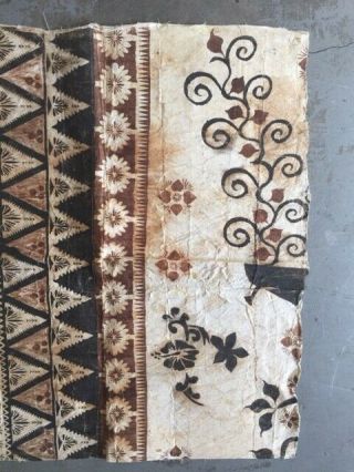 Polynesian/Fijian Masi Tapa Bark Cloth - Large Size - 43.  5 x 23.  5 inches 8