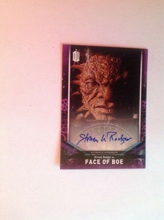 Topps Doctor Who Signature Series Struan Rodger As The Face Of Boe Auto Purple