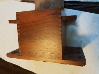 Vintage Wood Tobacco Pipe Stand with storage box Holds 6 Pipes 5