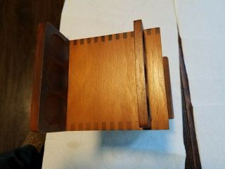 Vintage Wood Tobacco Pipe Stand with storage box Holds 6 Pipes 6