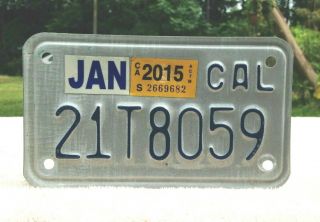 Ca California Cali Motorcycle License Tag Plate 21T8059 Man Cave 2000 era 2