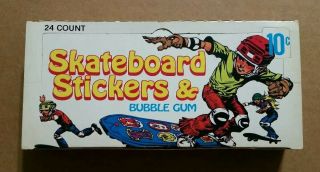 Donruss Skateboard Stickers,  Empty Counter Display Box,  Supurb 1976
