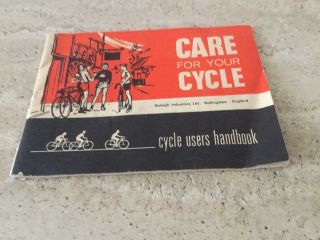 Vintage Raleigh Industrials Nottingham Bikes Owner Handbook Care For Your Cycle