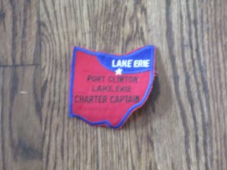 Lake Erie Port Clinton,  Ohio,  Charter Captain,  Vintage Patch,  Old Stock 60 