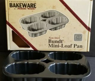 Nordic Ware Celtic Knot Bundt Mini 4 Loaf Pan Baking Non Stick 8 Cups Aluminum
