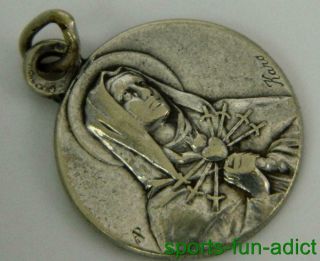 Antique Our Lady Of Seven Sorrows Religious Medal Charm By Karo