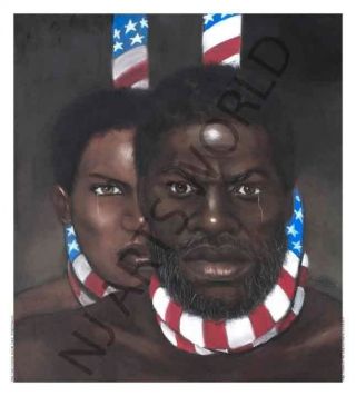 Black Couple In America,  Lithograph Print By Laurie Cooper.  Print Size 20x29