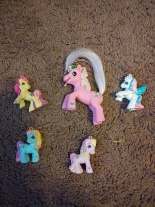 My Little Pony Christmas Tree Ornaments One 3 " & Four 1 "