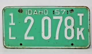 1957 Idaho License Plate Collectible Antique Vintage 1l 2 - 078 Tk