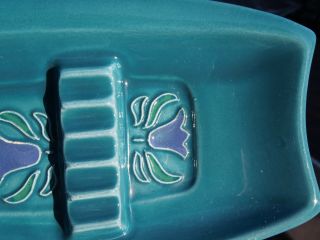 Vintage Maddux of California Teal Blue Ceramic Pottery Ashtray 707 2