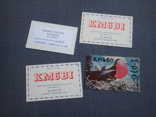 Four Qsl Postcards Ham Radio Cards Midway Islands