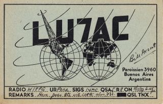 Lu7ac Qsl Card Buenos Aires Argentina 1937
