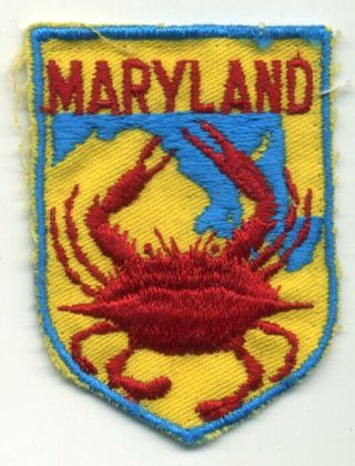 Vintage Souvenir Patch: Maryland 2x2.  75 (a115)