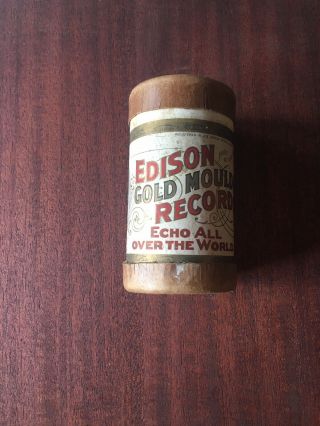 Vintage Edison Gold Moulded Records Cylinder