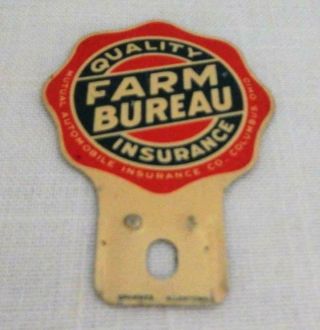 Vintage Farm Bureau Quality Insurance License Plate Topper