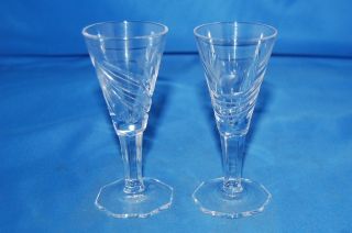 2 Singapore Airlines Etched Cordial Glasses