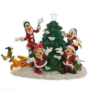 Disney Parks Santa Mickey Mouse Friends Light - Up Christmas Tree Figure Figurine