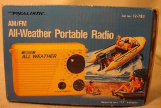Vintage Realistic AM/FM All Weather Portable Radio No.  12 - 783 5