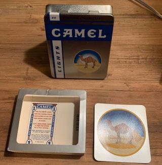 Camel Silver Premium Cigarettes Lights 20 Tin Holder