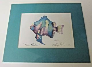 Maui Rainbow Fish Matted Print Signed Larry Dotson 