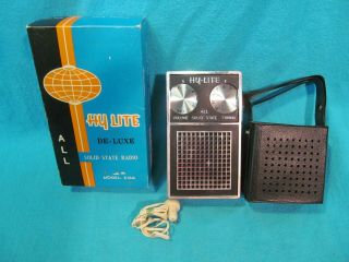 Hy Lite De - Luxe Transistor Radio With Case Model E164
