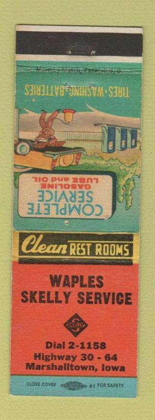 Matchbook Cover - Waples Skelly Oil Gas Marshalltown Ia