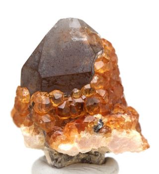Spessartine Garnet Smoky Quartz Crystal Cluster Mineral Specimen CHINA 4