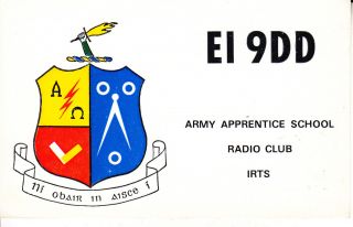 Ei9dd Qsl Card Ireland Army Apprentice School Club 1978