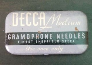 Gramophone Phonograph Needle Tin,  Decca,  Empty,  Nadeldose