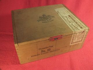 Large Cuesta - Rey Vintage Wood Cigar Box Number 2 English Market Selection Tampa
