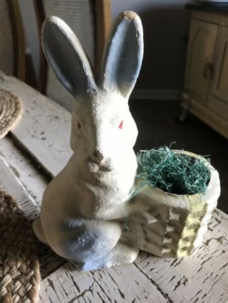 Vintage Paper Mache Rabbit Bunny Candy Container 2