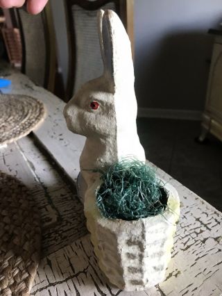 Vintage Paper Mache Rabbit Bunny Candy Container 3